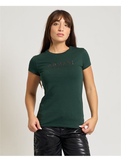 AX women's crew neck T-shirt with logo ARMANI EXCHANGE | XW001388-AF10356U7304